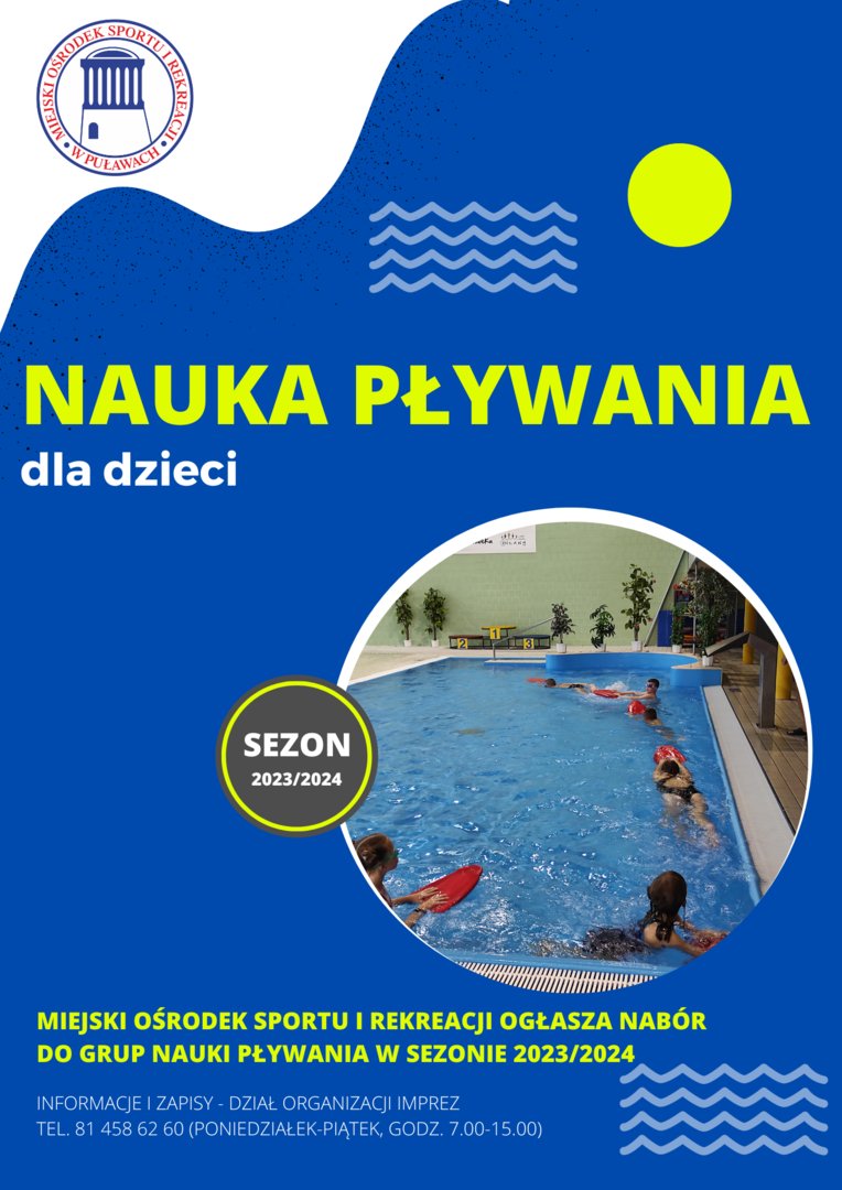 Blue and white minimalist Swimming Learning Sport Geometric Flyer.png